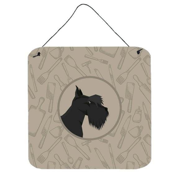 Scottish Terrier In the Kitchen Wall or Door Hanging Prints