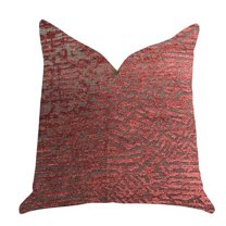 Plutus Crushed Wine Luxury Throw Pillow in Dark Red - 20 x 26 in. Standard