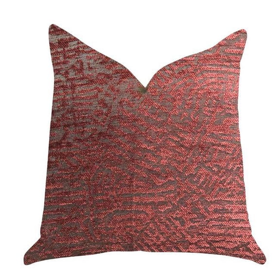 Plutus Crushed Wine Luxury Throw Pillow in Dark Red - 20 x 26 in. Standard