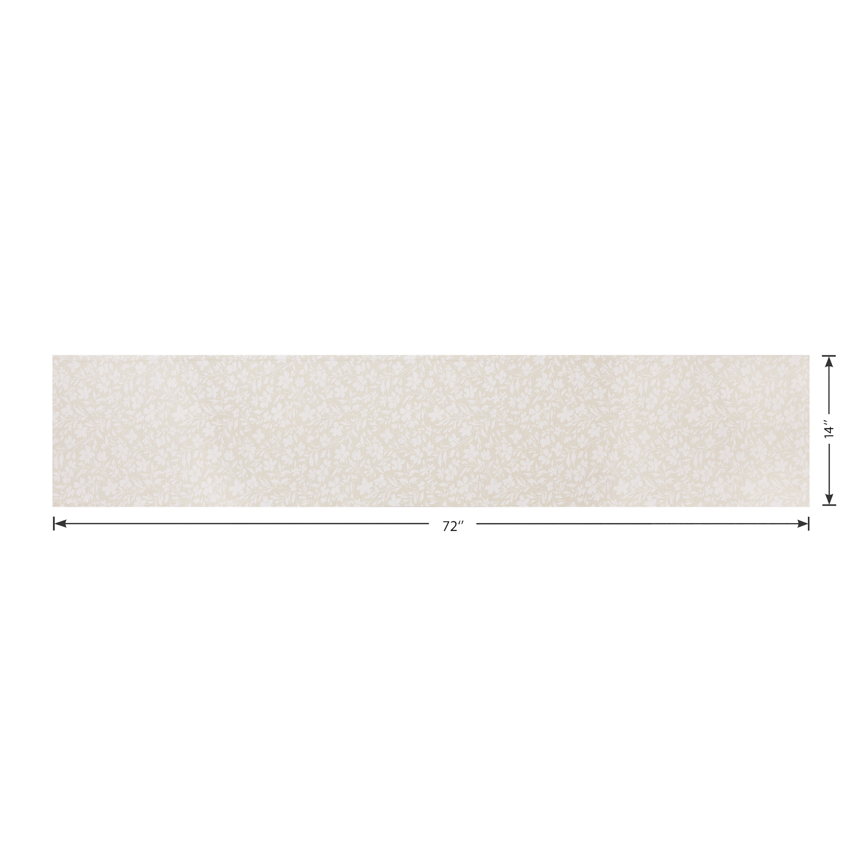 Mainstays Floral Cross Stitch Cotton & Polyester Table Runner - Beige - 14" x 72", 1 Piece