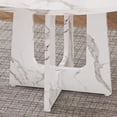 thumbnail image 3 of GZXS 47-inch Round Dining Table, Modern Kitchen Table in White Marble Finish, 300lb Capacity, Easy Assembly, Seats 4-6, Perfect for Small Spaces & Apartments, 3 of 9