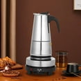 thumbnail image 3 of Peakora 9-Cup Stainless Steel Espresso Maker with an Electric Stove Portable Stovetop Espresso Coffee Maker 15.22oz Large Capacity Moka Coffee Pot 500w, 3 of 15