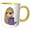 Yellow/White, variant on 3drose, Funny Cute Sloth Drinking Coffee, 11oz Mug