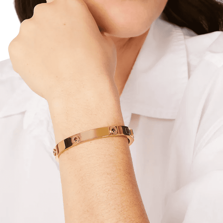 Kate Spade NY Spot The Spade Studded Hinged Bangle Bracelet Jewelry Gold Tone KE759 Walmart