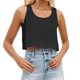 thumbnail image 1 of Camiseta de cuello redondo y manga corta para mujer - Poliéster de color liso - Versátil con vaqueros/pantalones para el uso diario, 1 of 4
