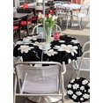 thumbnail image 6 of Outdoor Tablecloth with Umbrella Hole Zipper White Daisy Floral Round Tablecloth 60" Waterproof Outside Table Cloth Spring Summer Flowers Black Patio Table Cover Tablecloths for Picnic Party, 6 of 8