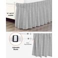 thumbnail image 3 of Gray Striped Wrap Around Bed Skirts for California King Bed 18" Drop,Bed Skirt with Adjustable Elastic Belt Dust Ruffle Bed Valance for Bedroom Modern Abstract Art Geometric Stripes Bed Frame Cover, 3 of 7