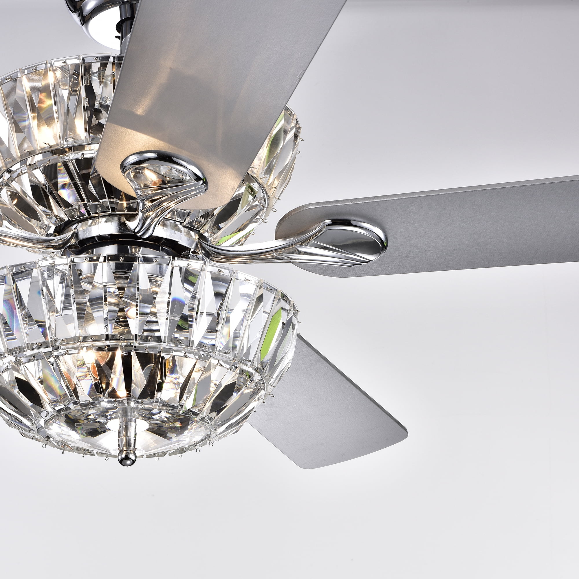 Warehouse of Tiffany Senma 52-inch 3-light Lighted Ceiling Fan with Crystal Bowl Shade Remote Controlled