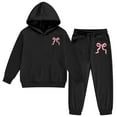 thumbnail image 5 of Byoo Toddler Girls Outfit Sets Kangaroo Pocket Pullover Hoodie Shirt Pants Sets Warm Casual Tracksuit Sets for Children, 5 of 6