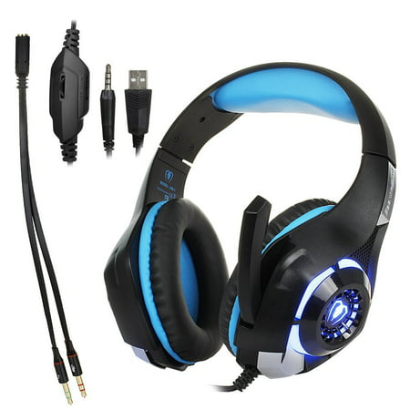 Edal Gaming Headset for PS4 PSP Xbox one, Led Light GM_1 Headphone with Microphone and Free Adapter Cable