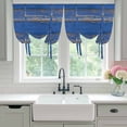 thumbnail image 5 of Tie Up Curtains for Windows Blue Wood Grain Valance Adjustable Balloon Curtain Rustic Retro Wooden Plank Tie Up Shades for Kitchen Living Room Bedroom Privacy Curtain Drape 34x45 Inch, 5 of 9
