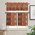 thumbnail image 2 of Southwest Kitchen Curtain Set, Geometric Stripe Boho Native Flower Print Window Valance and Tiers 24" Length, Light Filtering Short Curtains Valance for Cafe Bathroom Bedroom 54"x18", 2 of 7