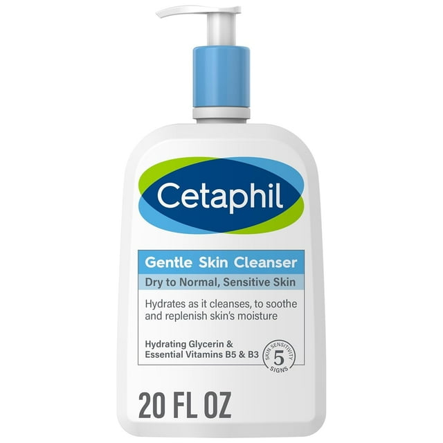 Face Wash Cetaphil, limpiador suave e hidratante, 591 ml, para piel seca