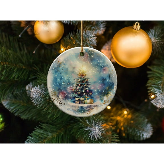 Christmas 2025 Ceramic Ornament – Classic Round Tree Decoration & Holiday Keepsake