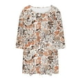 thumbnail image 7 of successthop Floral Blouses for Women Plus Size 3/4 Sleeve Tunic Top Crewneck Curved Hem Shirt Print Tops Loungewear, 7 of 7
