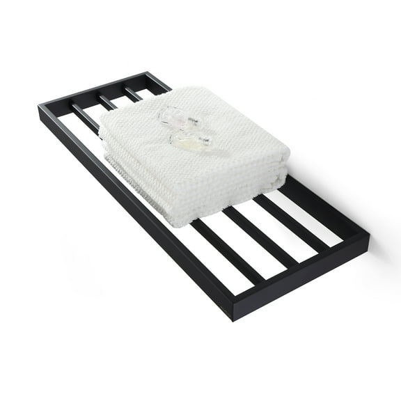 BUVELOT Lavatory Bath Towel Shelf, Minimalist Towel Rack for Bathroom, Wall Mounted and Modern Hotel Style with Towel Bar ,Towel Holder 24Inch, Matte Black, 073090-MB Ler Series