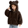 thumbnail image 2 of StSilkitty Baby Boys Girls Fleece Hooded Jacket Zip up Long Sleeve Jacket Coat with Pockets Fall Winter Warm Clothes Size 0-6, 2 of 6