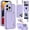 Purple, variant on for iPhone 16/16 Pro/16 ProMax Case Premium Leather Flip Card Holder Photo Frame Wallet Case Equipped with Long Strap for Cross-Body Adjustable Wrist Strap Bracket,6 Color