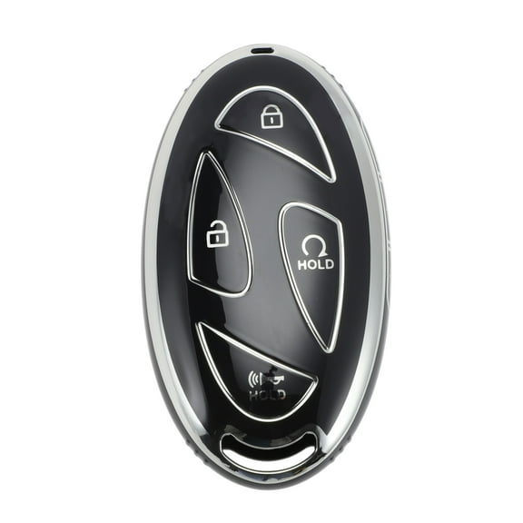 Unique Bargains Black Silver Tone TPU Silicone Car Key Case for Hyundai Tucson NX4 Kona SX2 EV Ioniq 6/5 Grandeur GN7 -7 Buttons Remote Control Key Fob Case