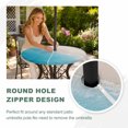 thumbnail image 4 of Round Outdoor Tablecloth with Umbrella Hole and Zipper, Blue Beach Summer Tablecloth with Elastic Waterproof, Ocean Seaside Nautical Ombre Patio Table Covers for 45" - 54" Picnic Pool Tables, 4 of 9