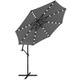 thumbnail image 6 of Yaheetech 10 Ft Patio Offset Umbrella with 32 LED Lights and Crank & Cross Base, Gray, 6 of 8