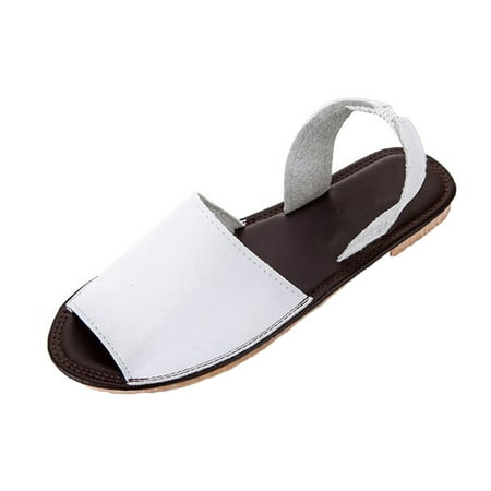 

Sandals for Women Slip On Fish Mouth Flat Sandals Non Slip Walking Shoes Slingback Elastic Strap Casual Sandals