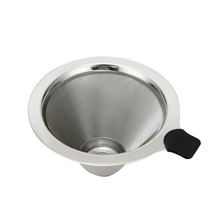 

Cechg Coffee Funnel Reusable Dripper Stainless Steel Espresso Cone Pour Over