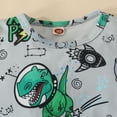thumbnail image 5 of Toddler Boys Short Sleeve Cartoon Dinosaur Prints T Shirt Pullover Tops Shorts Kids Outfits Size 18-24 Months, 5 of 6