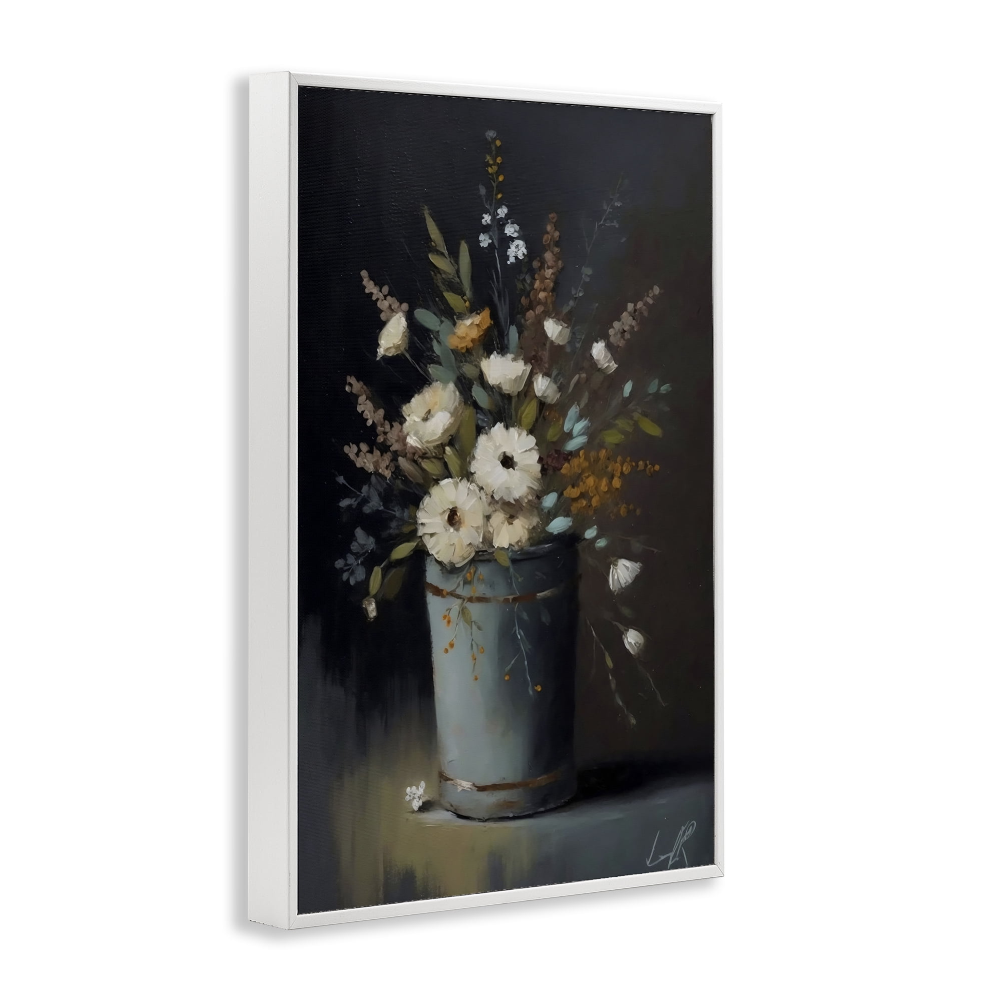 Stupell Industries Rustic Floral Bouquet Bucket White Framed Giclee Art, design by Creative Studio