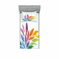 thumbnail image 2 of Ambesonne Floral Fitted Sheet & Pillow Sham Set, Rainbow Colored Flower, Queen, Multicolor, 2 of 3