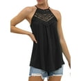thumbnail image 3 of GORHGORH Women Summer Sexy Halter T-Shirt Pure Color Sleeveless Lace Stitching Casual Camisole Tank Top, 3 of 4