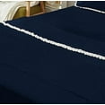 thumbnail image 7 of DNG Creations 4 Piece Pom Pom Sheet Set 100% Egyptian Cotton, White Pom-Pom Fringe Solid Pattern 18 Inch Deep Pocket ( Solid Navy Blue - King ), 7 of 7
