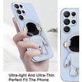 thumbnail image 3 of Compatible with Samsung Galaxy S23 Ultra Case Silicone TPU Plating, Samsung S23 Ultra Phone Case Cute Astronaut Pattern Cover with Stand for Women Girls (Blue), 3 of 7