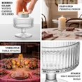 thumbnail image 3 of Efavormart 6 Pack Clear Ribbed Glass Candle Holders 3" – Vintage Coupe Pedestal Candle Cups for Floating & LED Candles, Table Centerpieces, 3 of 5