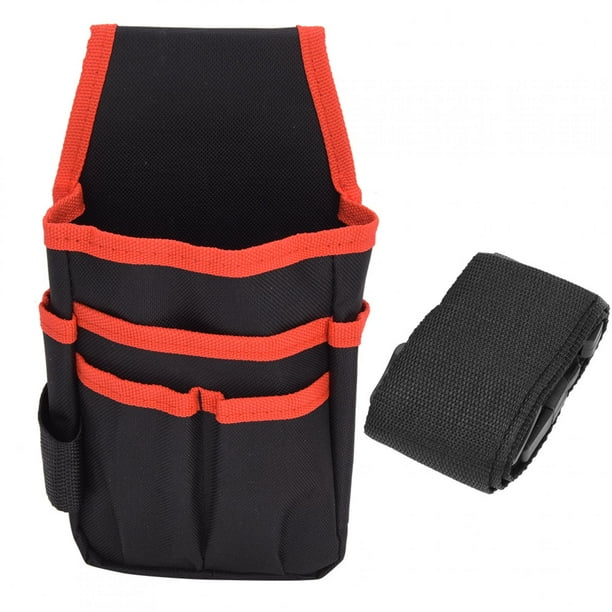 Bolsa de herramientas multifunción portátil de tela Oxford para exteriores, escalada, acampada, riñonera con cinturón, borde rojo