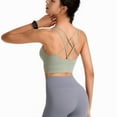 thumbnail image 3 of SWSMCLT Women's Sexy Crop Top Crop Top Cami Backless Scoop Neck Cropped Top Workout Padded Soft Criss Cross Summer Light Green 12, 3 of 4