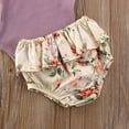 thumbnail image 3 of 3Pcs Newborn Infant Baby Girl Clothes Ruffle Romper Bodysuit Floral Shorts Summer Outfit, 3 of 7