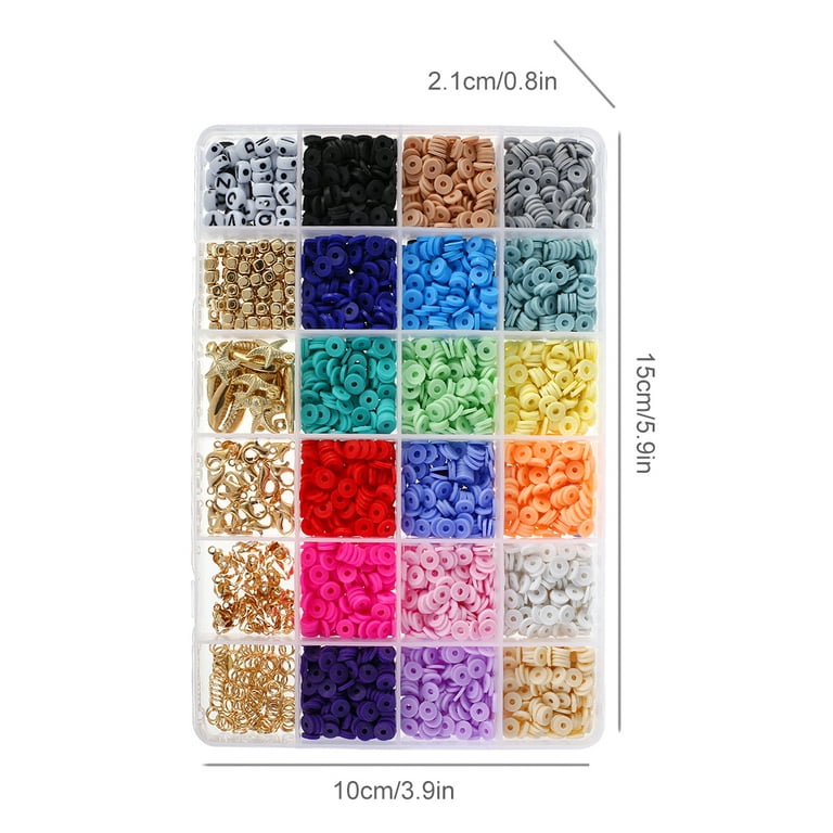 3897 Pcs Polymer Clay Beads Kit for Jewelry Making Kit,18 Colors 6mm  Jewelry DIY Kit with Pendant and Letter Beads for Bracelets Necklace  Earring DIY