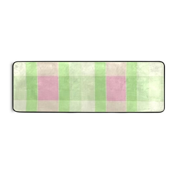 Pink and Green Stripes Runner Rug for Hallways Kitchen Non Slip 2'x 6' Washable Hall Carpet for Bedroom Entryway Laundry Room