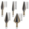 thumbnail image 2 of Conjunto de Taladros de paso de Titanio 1/4 1/4-3/4-1-3/8 1/8-1/2 3/16-1/2 1/16-7/8" 5uds, 2 of 3