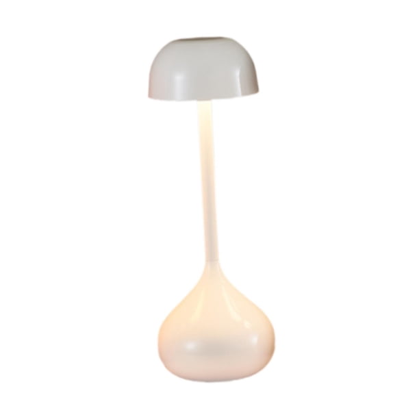 Lámpara de mesa de metal, lámpara de escritorio decorativa, recargable por USB, moderna luz de noche, lámpara de noche para oficina, dormitorio, sala Arte blanco