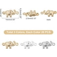 thumbnail image 4 of 60pcs Elephant Charms 3 Colors Animal Elephant Connectors Lucky Metal Brass Links Charms for DIY DIY Earring Bracelet Necklace Jewelry Making, 4 of 6