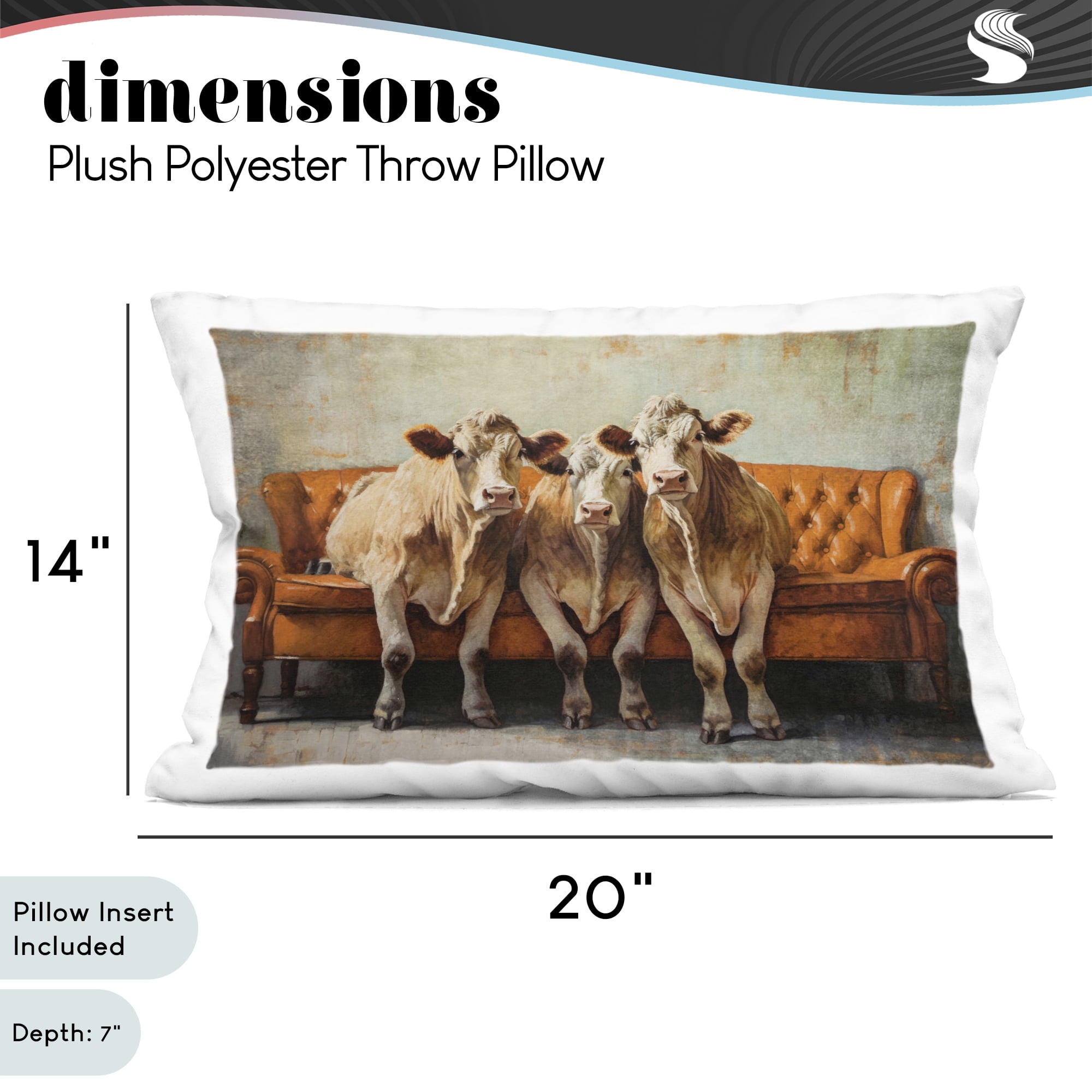 Stupell Industries Cows Just Chillin' Decorative Printed Throw Pillow, design by Tina LeCour