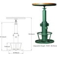 thumbnail image 3 of Topower  Bar Table 38.58-48.43" Adjustable Pub Table Kitchen Dining Coffee Bistro Table Antique Green, 3 of 14
