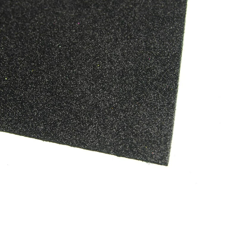 Self-Adhesive Glitter EVA Foam Sheet, 20-Inch x 27-1/2-Inch, 10-Piece, Black