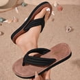 thumbnail image 2 of Agkizg Womens Beach Flip Flops, Thong Sandals, Solid Color Round Open Toe Flip-Flops Plus Size Flat Thong Sandals Casual Indoor Outdoor Beach Summer Slippers, 2 of 7