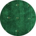 thumbnail image 1 of Ahgly Company Indoor Round Abstract Turquoise Blue Contemporary Area Rugs, 3' Round, 1 of 4