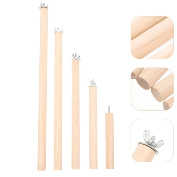 ACDANC 5pcs Parakeet Perches Bird Claw Grinding Perches Wooden Parrot Cage Perches