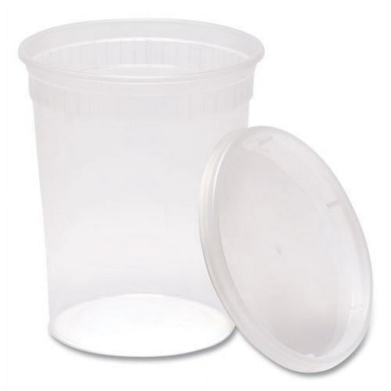  YW Plastic Soup/Food Container with Lids, 32 oz, 240
