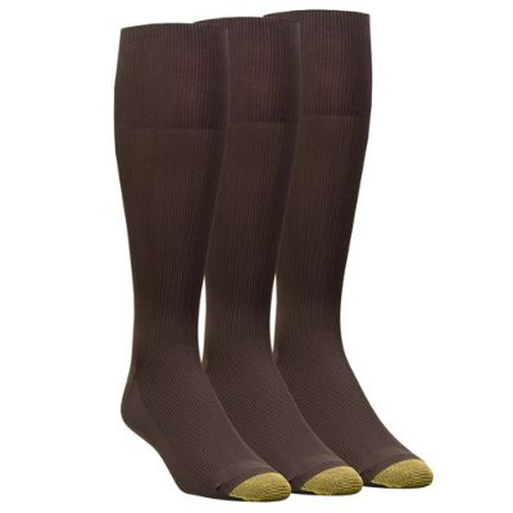 GOLDTOE Men's Gold Toe Metropolitan Over The Calf Dress Socks, 3 Pack